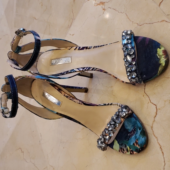 Guess Catarina4 open-toe ankle strap embellished heels, 7.5 - Picture 2 of 16